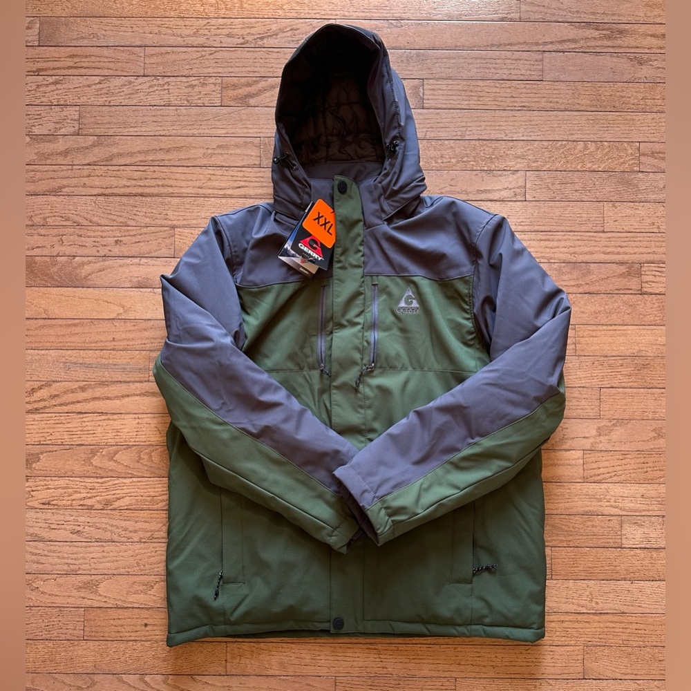 Gerry Men's Two-Tone Olive Green and Charcoal Ski Jacket - NWT